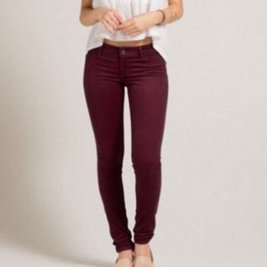 Hollister Maroon High Waisted Pants